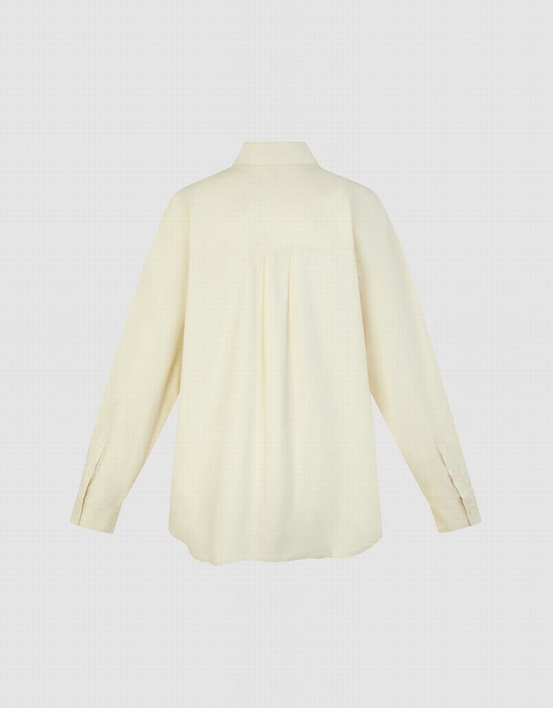 Chemises Urban Revivo Loose Long Sleeve Femme Jaune | DRE2692IV