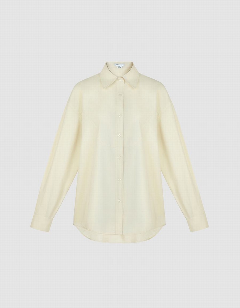 Chemises Urban Revivo Loose Long Sleeve Femme Jaune | DRE2692IV