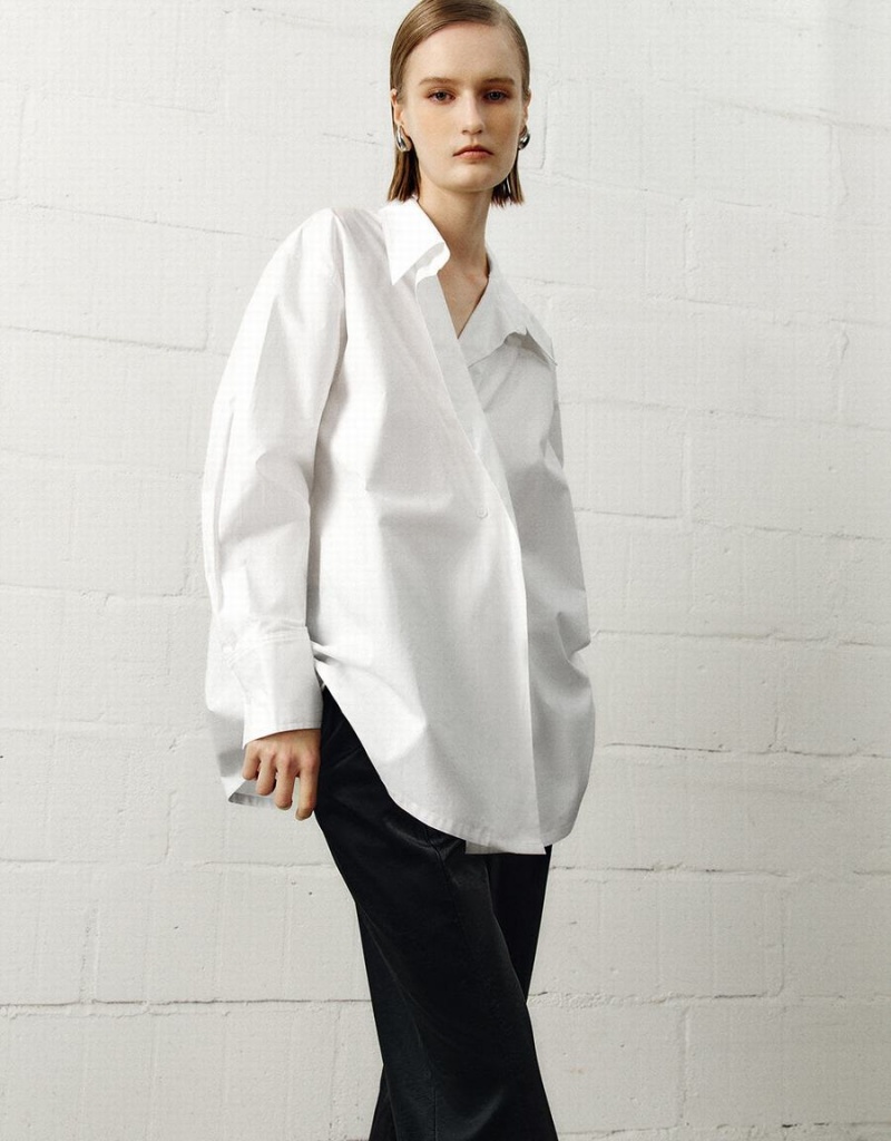 Chemises Urban Revivo Loose Sraight Femme Blanche | WDR1235OJ