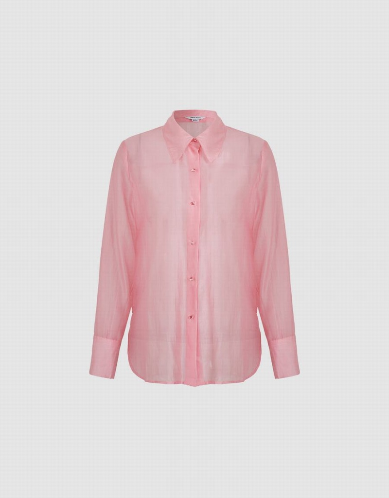 Chemises Urban Revivo Patch Pocket Femme Rose | GHP2168XC