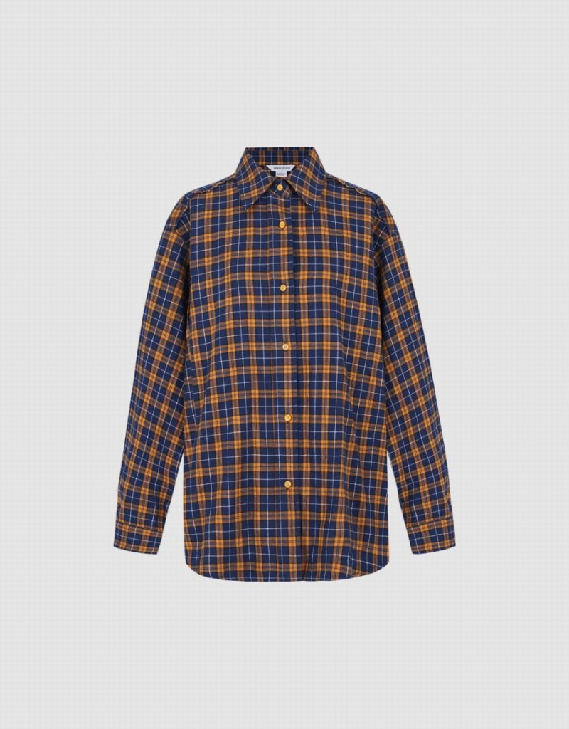 Chemises Urban Revivo Plaid Femme Jaune | GOE5848XW