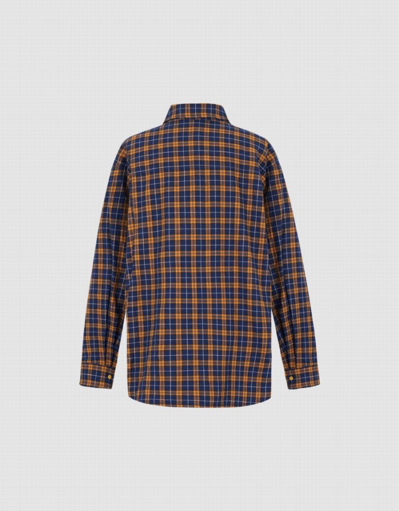Chemises Urban Revivo Plaid Femme Jaune | GOE5848XW