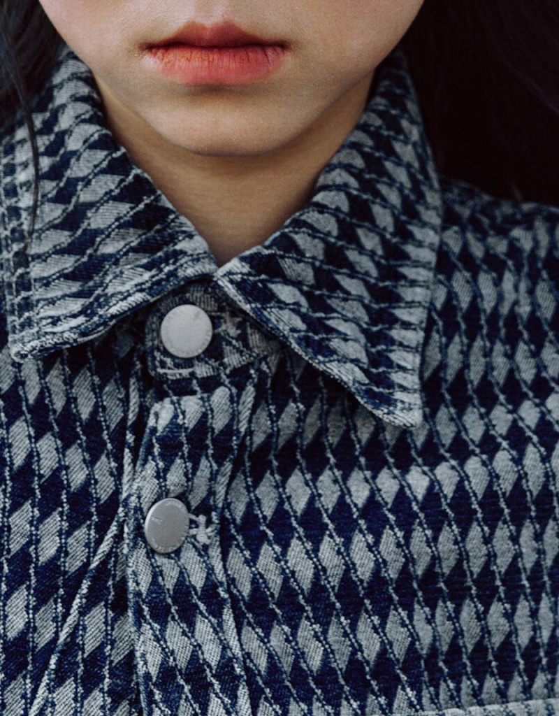 Chemises Urban Revivo Press Buttoned Checkered Denim Femme Bleu | WLZ9244ZU