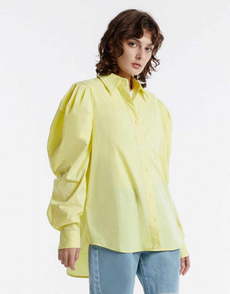 Chemises Urban Revivo Puff Sleeve Femme Vert | UYV6829CQ