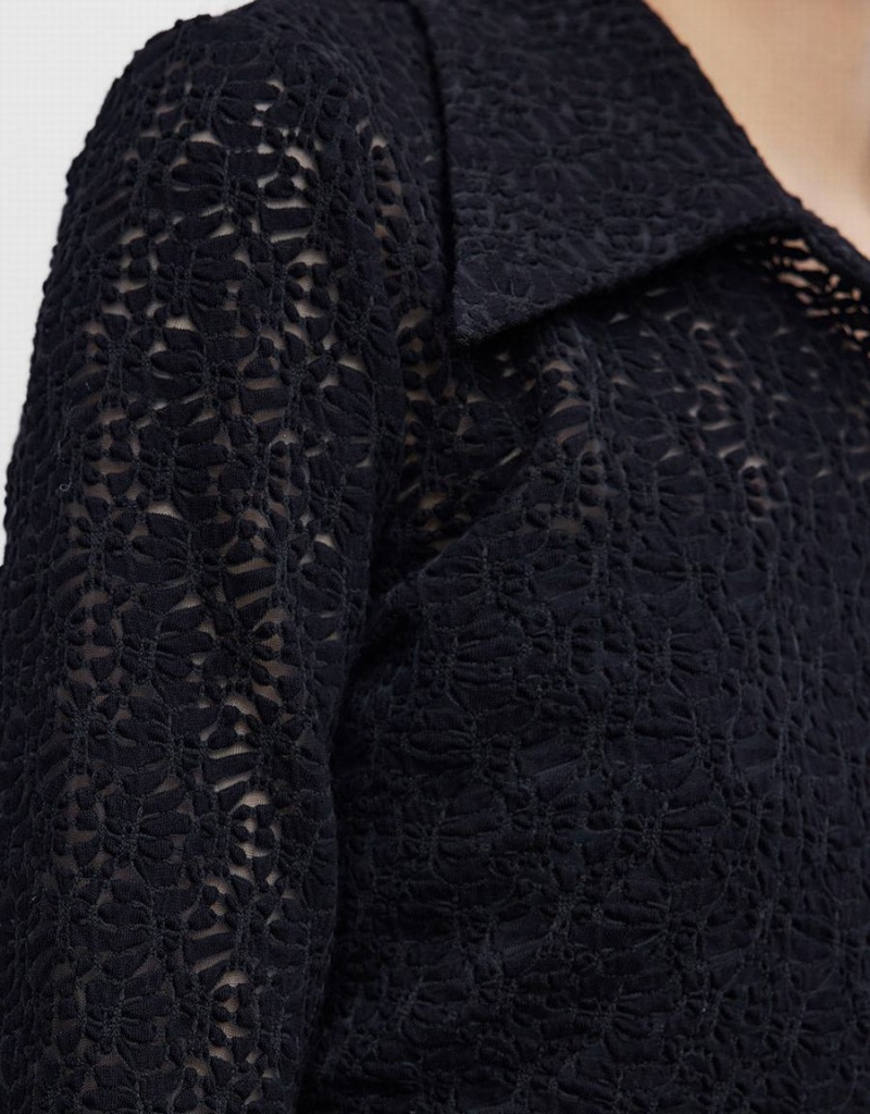 Chemises Urban Revivo Ruched Button Up Fitted Femme Noir | QZY6513PL