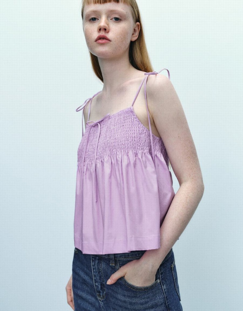 Chemisier Urban Revivo Off-Shoulder Cami Top Femme Violette | IUI79100QR