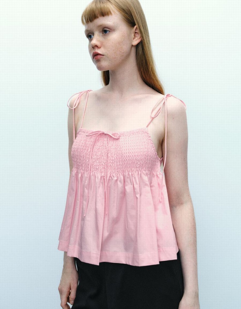 Chemisier Urban Revivo Off-Shoulder Cami Top Femme Rose | TST4672ZT