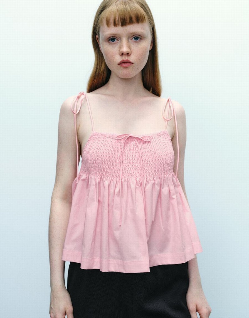 Chemisier Urban Revivo Off-Shoulder Cami Top Femme Rose | TST4672ZT