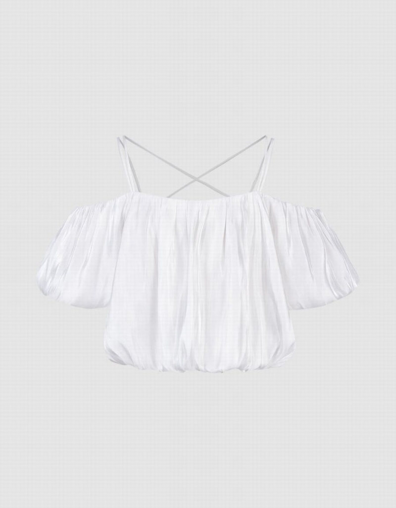 Chemisier Urban Revivo Sans Manches Balloon Overhead Femme Blanche | IRO2551CE