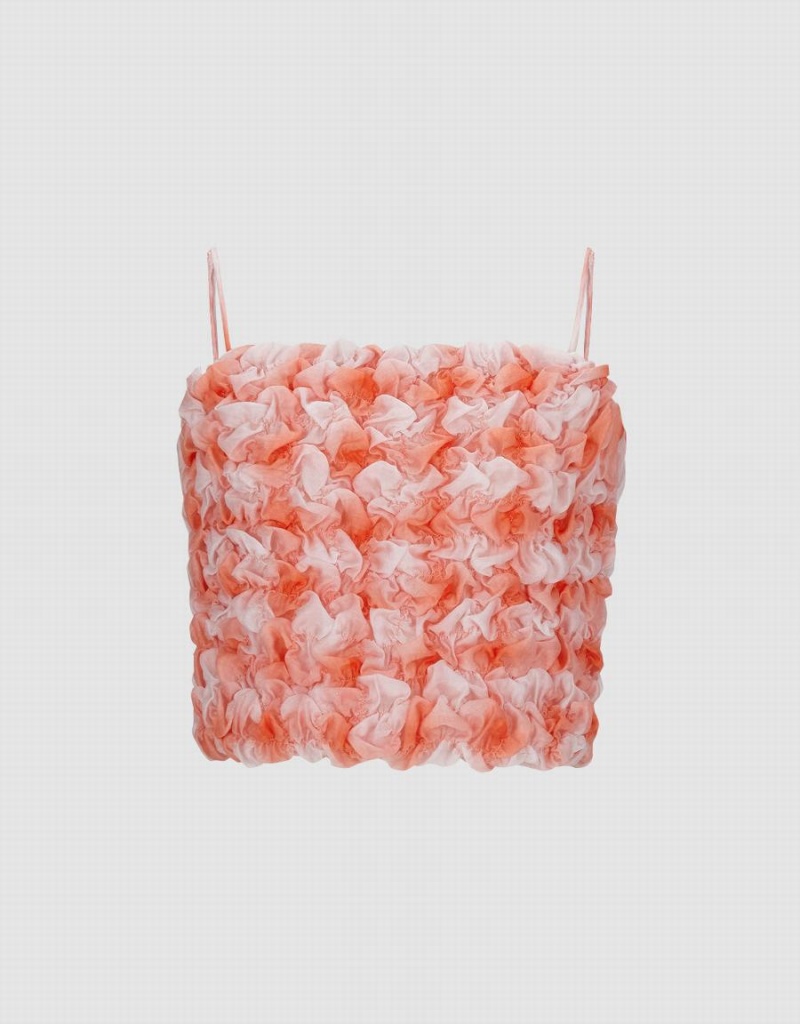 Chemisier Urban Revivo Shirred Cropped Cami Top Femme Orange | HHD4132JE