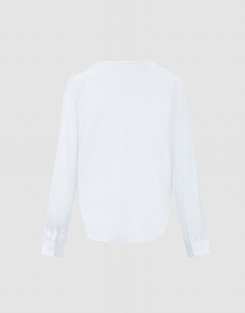 Chemisier Urban Revivo Silk Effect Wrap Femme Blanche | VZA5960DB