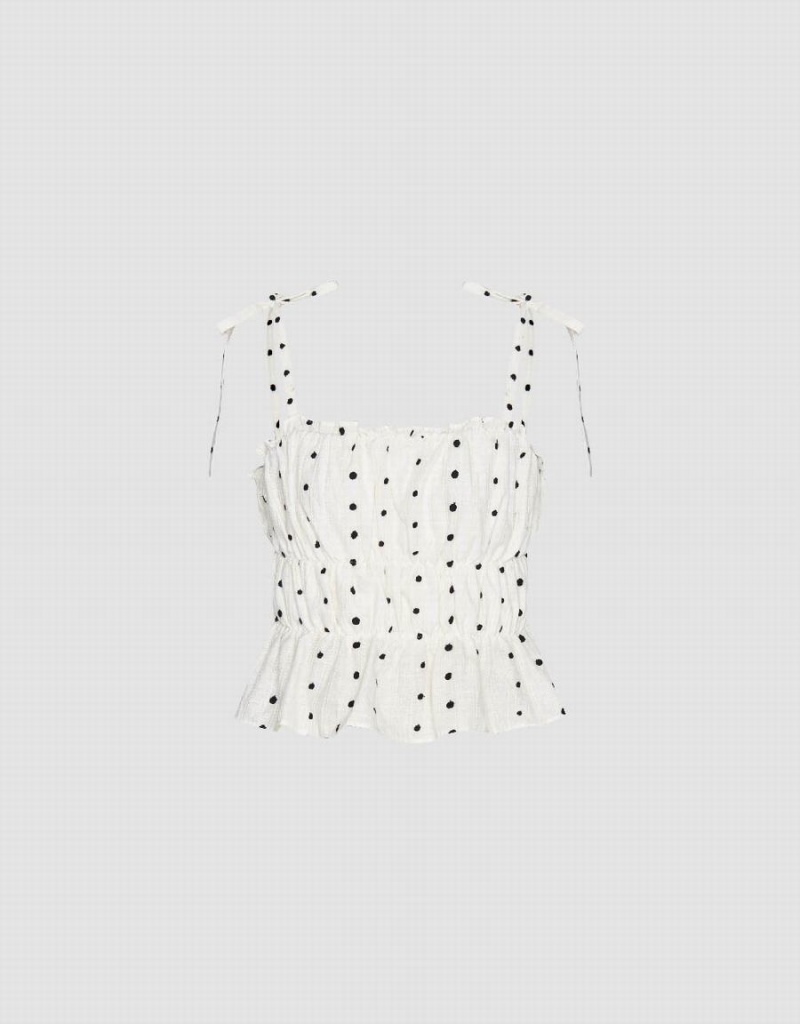 Chemisier Urban Revivo Square-Cut Collar Cami Top Femme Blanche | ZWG932TB