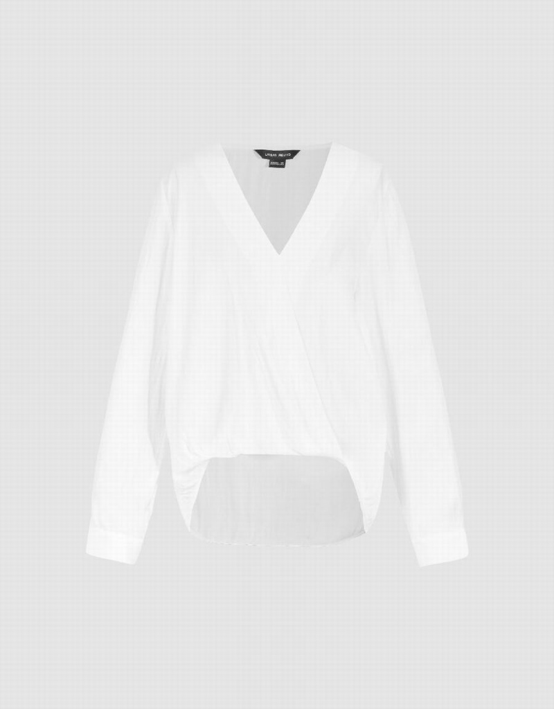 Chemisier Urban Revivo V-Neck Overhead Femme Blanche | YGX7846LX