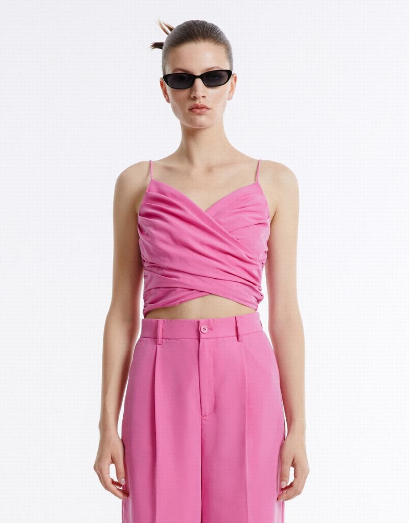 Debardeur Urban Revivo Cami Wrap Femme Rouge | CVX8660DW