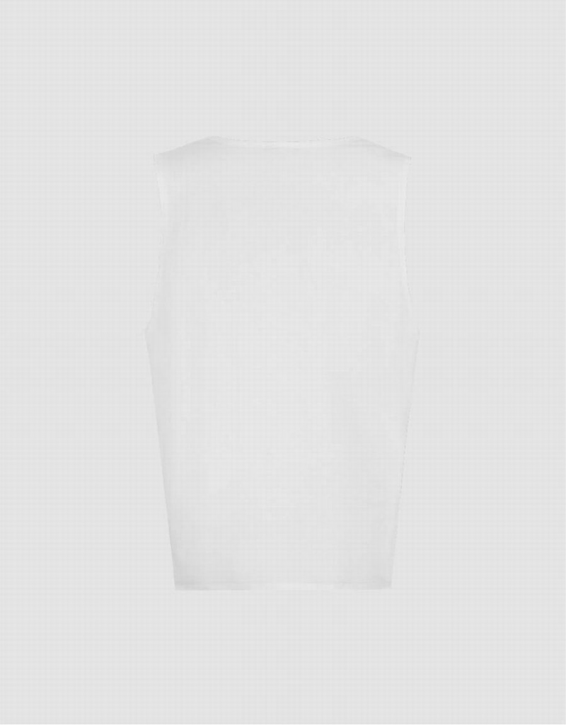 Debardeur Urban Revivo Crew Neck Loose Homme Blanche | BVB9925TJ