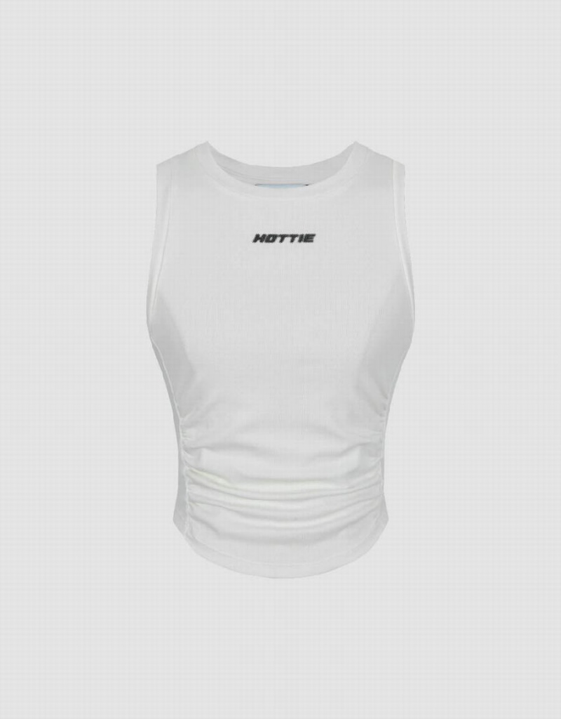 Debardeur Urban Revivo Crew Neck Tricoté Femme Blanche | LTS8378MR