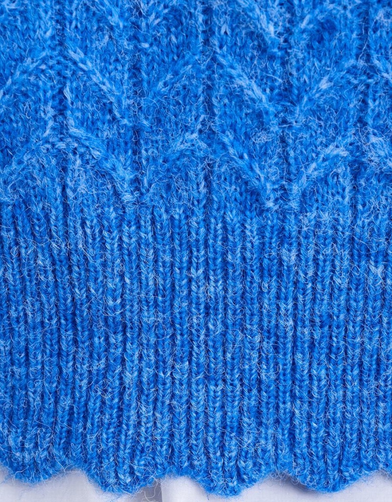 Debardeur Urban Revivo Fuzzy Cable Knit Femme Bleu | CIN3690OW