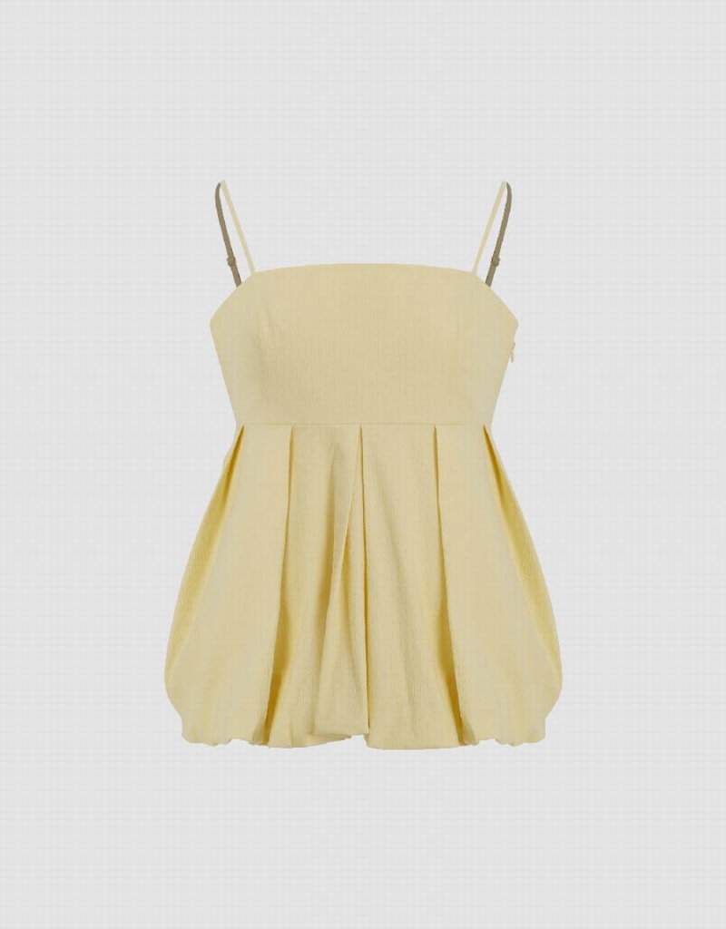 Debardeur Urban Revivo Off-Shoulder Cami Femme Jaune | POX3172KJ