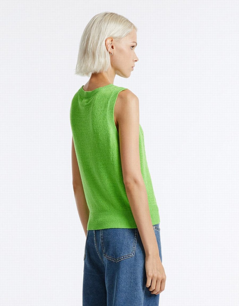 Debardeur Urban Revivo Tricoté Femme Vert | YBR9864IR