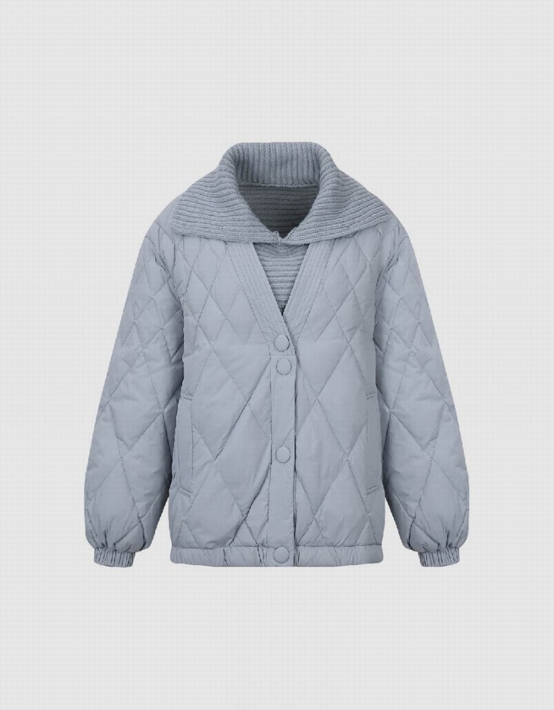 Doudoune Urban Revivo Droit Femme Bleu | RFM4859KU