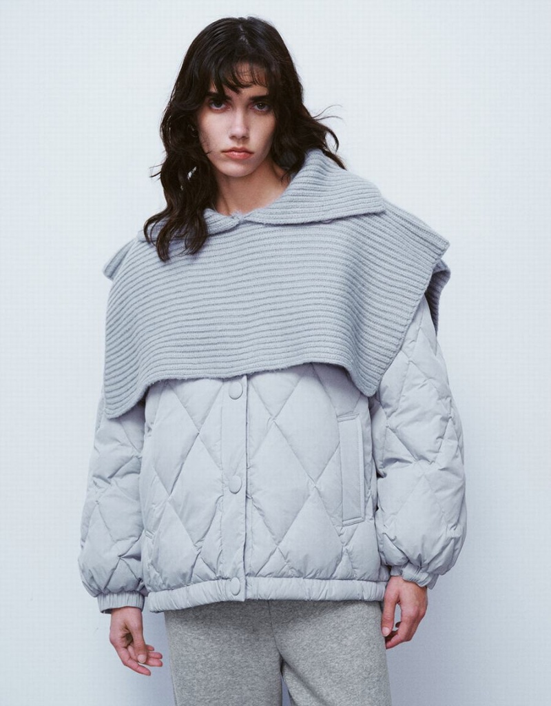 Doudoune Urban Revivo Droit Femme Bleu | RFM4859KU
