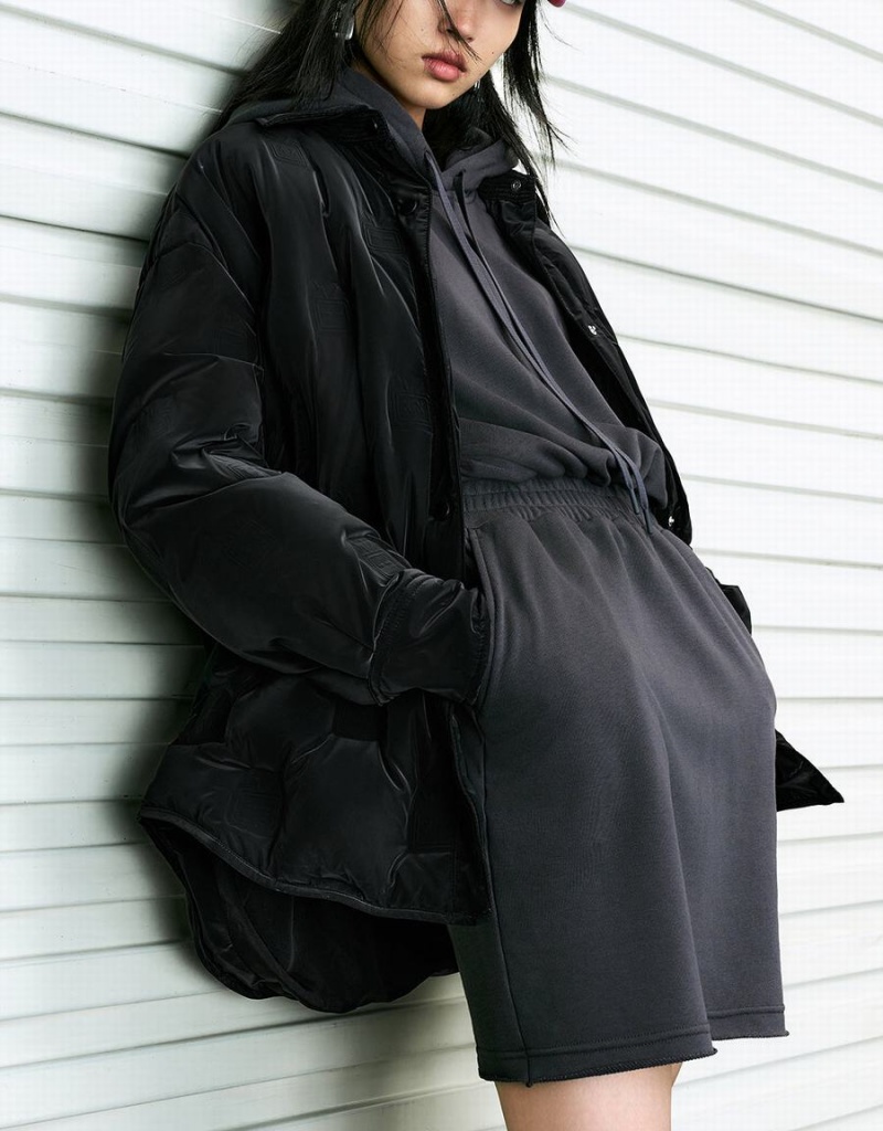 Doudoune Urban Revivo Pressed Button Femme Noir | IYM6063QA