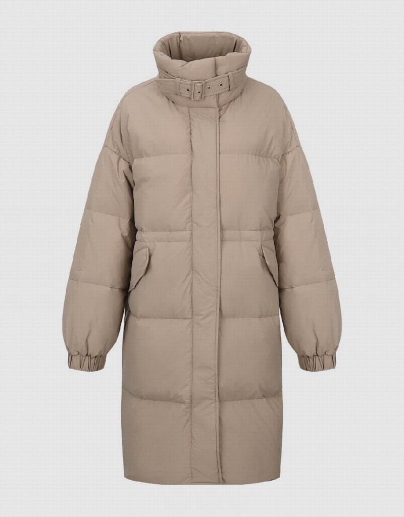 Doudoune Urban Revivo Stand Collar Down Femme Kaki | KYL578NL
