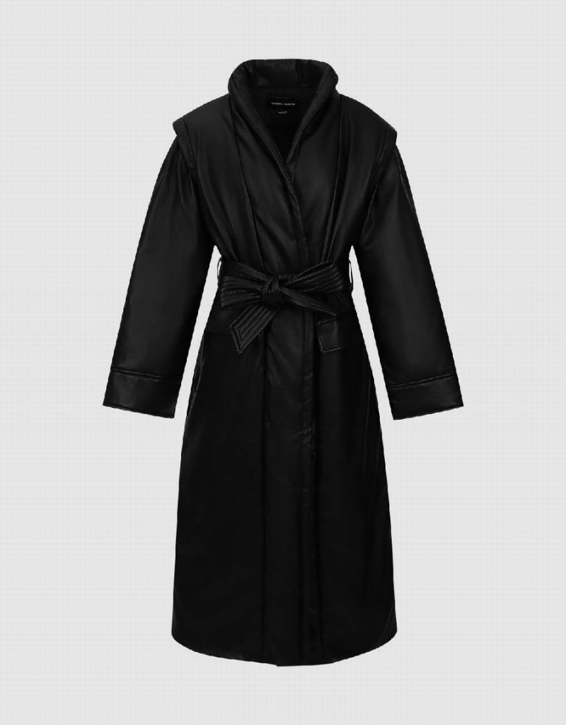 Doudoune Urban Revivo Vegan Cuir Femme Noir | TZS169LJ