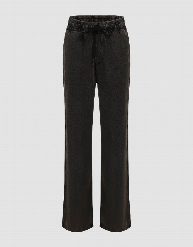 Jean Urban Revivo Drawstring Taille Droit Femme Marron | WUO3769WD