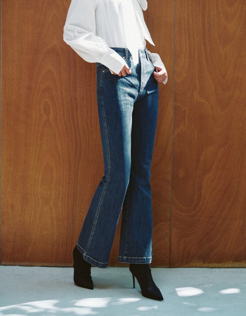 Jean Urban Revivo Flare Femme Bleu | WCE7842XJ