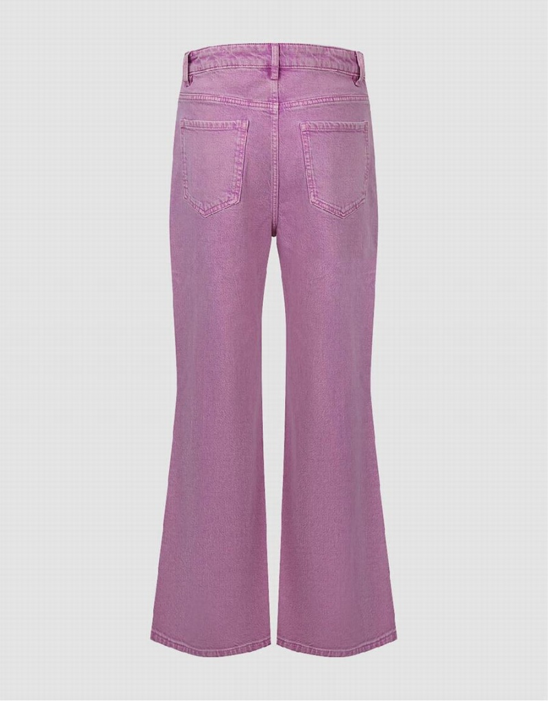 Jean Urban Revivo Flare Femme Violette | ODB763ZQ