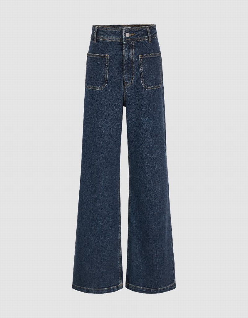 Jean Urban Revivo Front Pocket Larges-Leg Femme Bleu | HXL8336CX