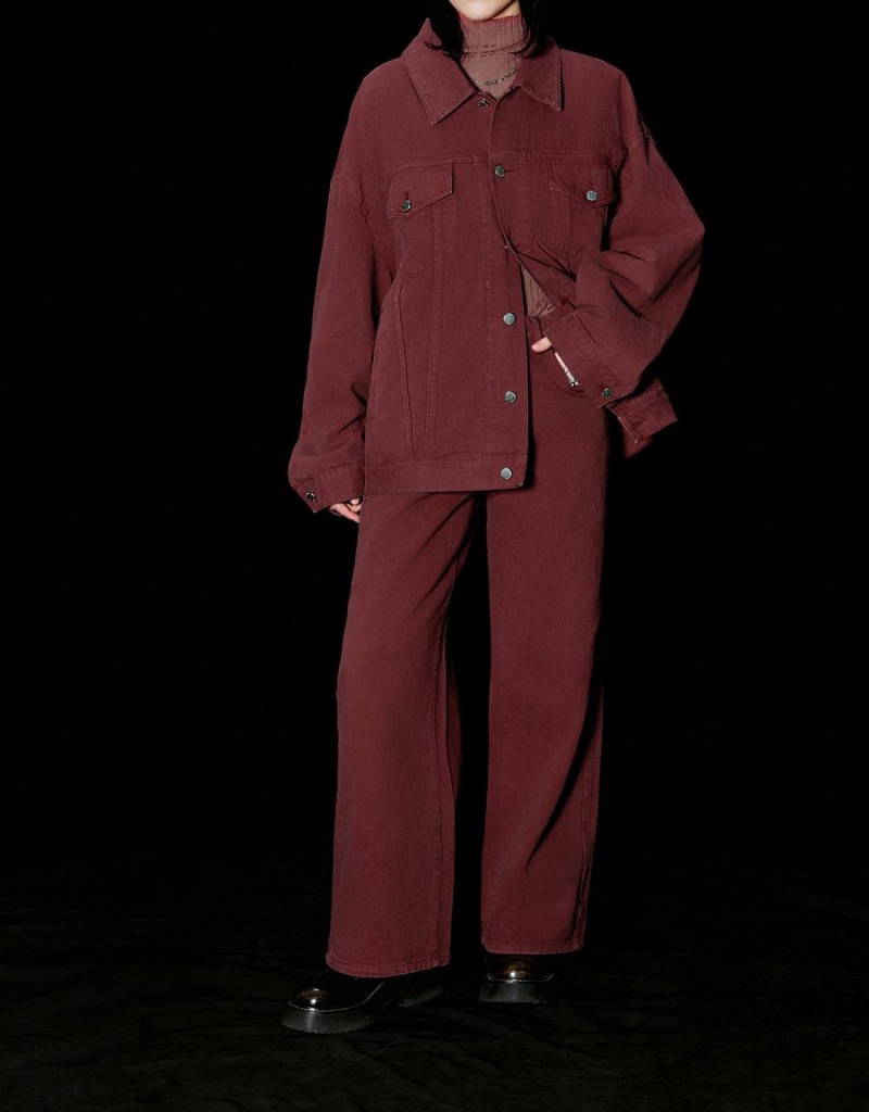 Jean Urban Revivo Larges-Leg Femme Rouge | IBW1581KB