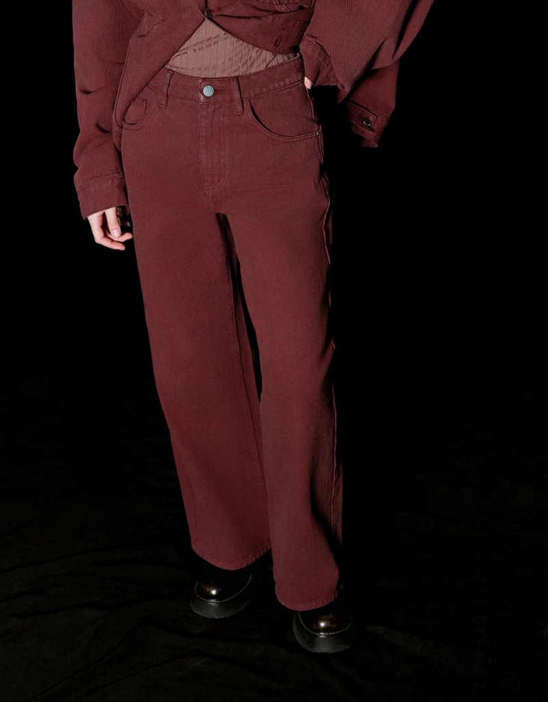 Jean Urban Revivo Larges-Leg Femme Rouge | IBW1581KB