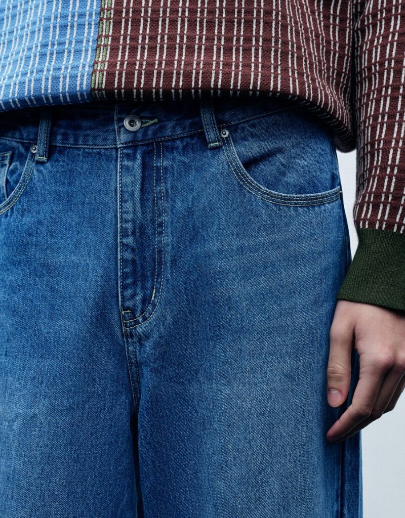 Jean Urban Revivo Loose Fit Droit Homme Bleu | JOM5722AY