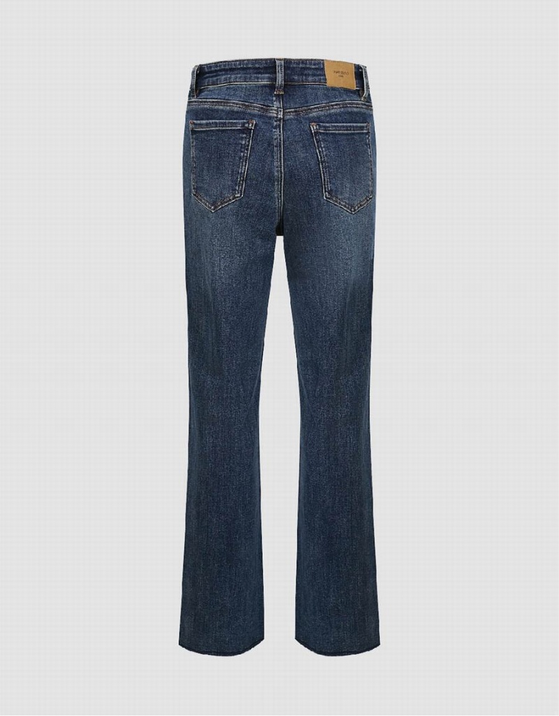 Jean Urban Revivo Raw Hem Droit Femme Bleu | LVF910ZW