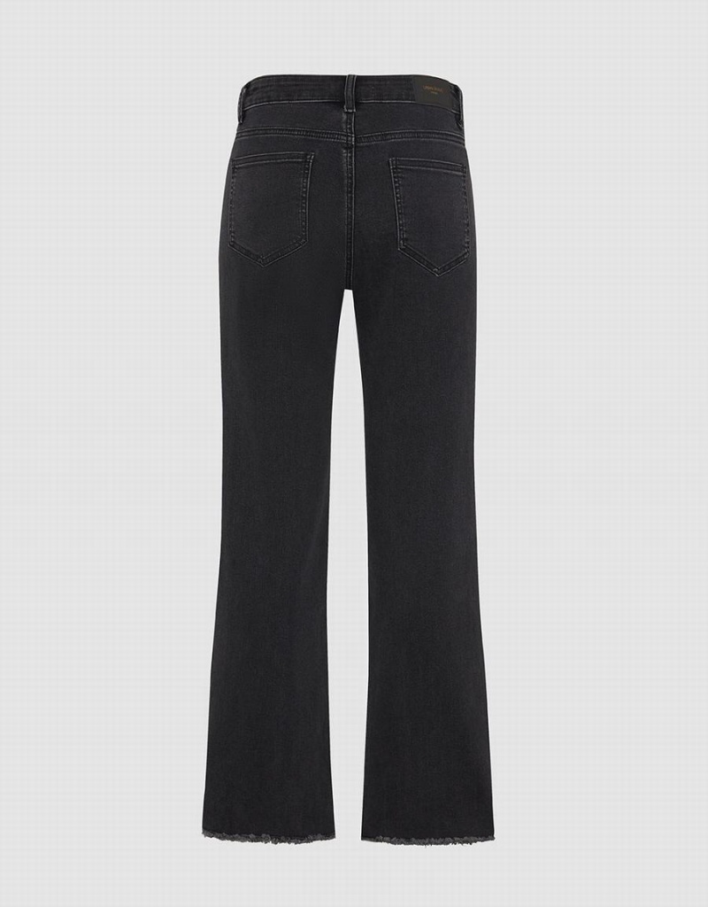 Jean Urban Revivo Raw Hem Droit Femme Grise Foncé | KGA6100XU