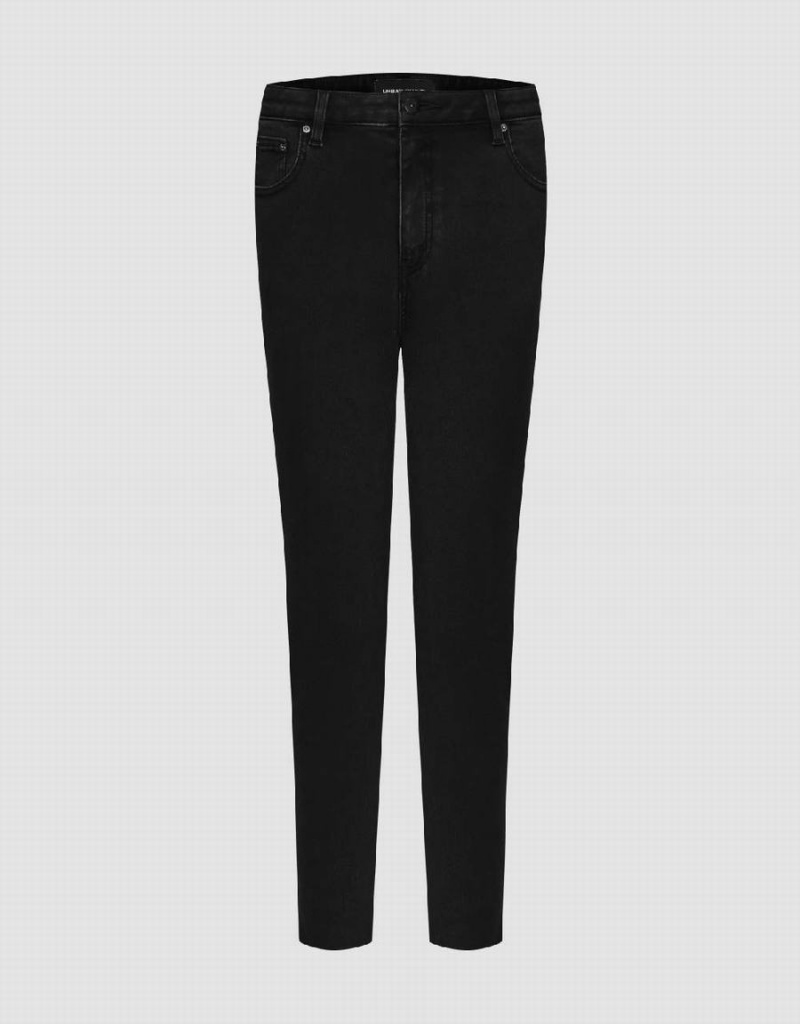 Jean Urban Revivo Raw Hem Mince Femme Noir | AVQ8839QO