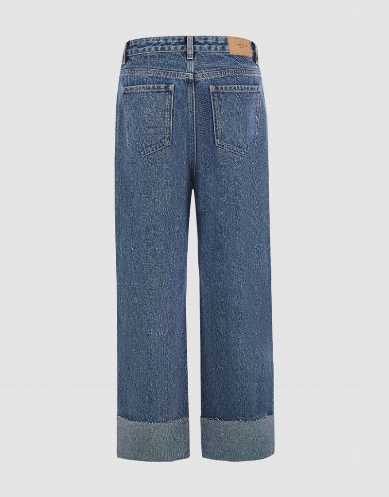 Jean Urban Revivo Ripped Droit Femme Bleu | YUR6538YH