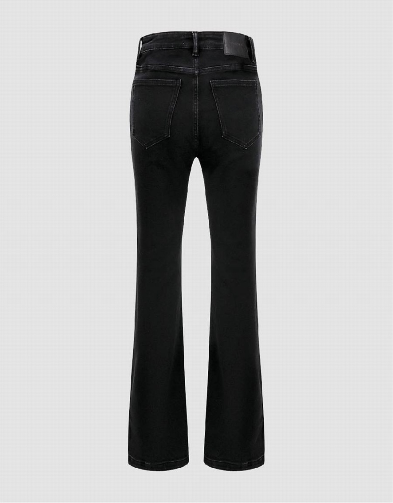 Jean Urban Revivo Split Hem Flare Femme Noir | QUZ5441VB