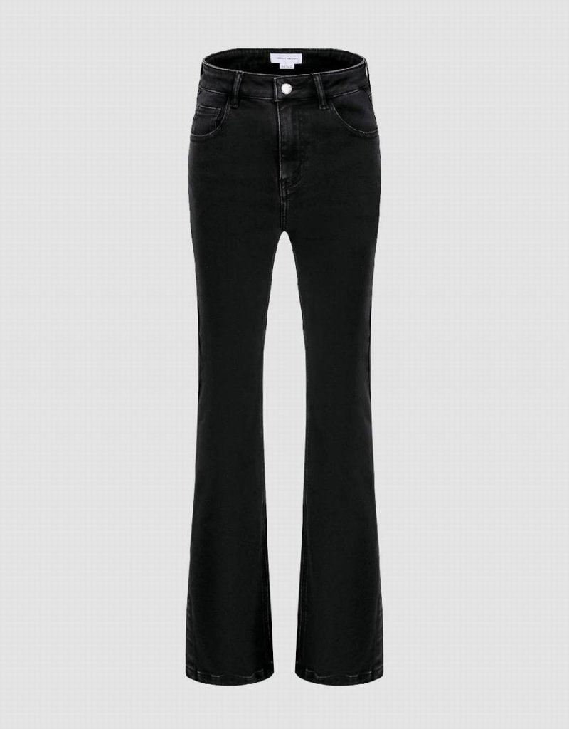 Jean Urban Revivo Split Hem Flare Femme Noir | QUZ5441VB