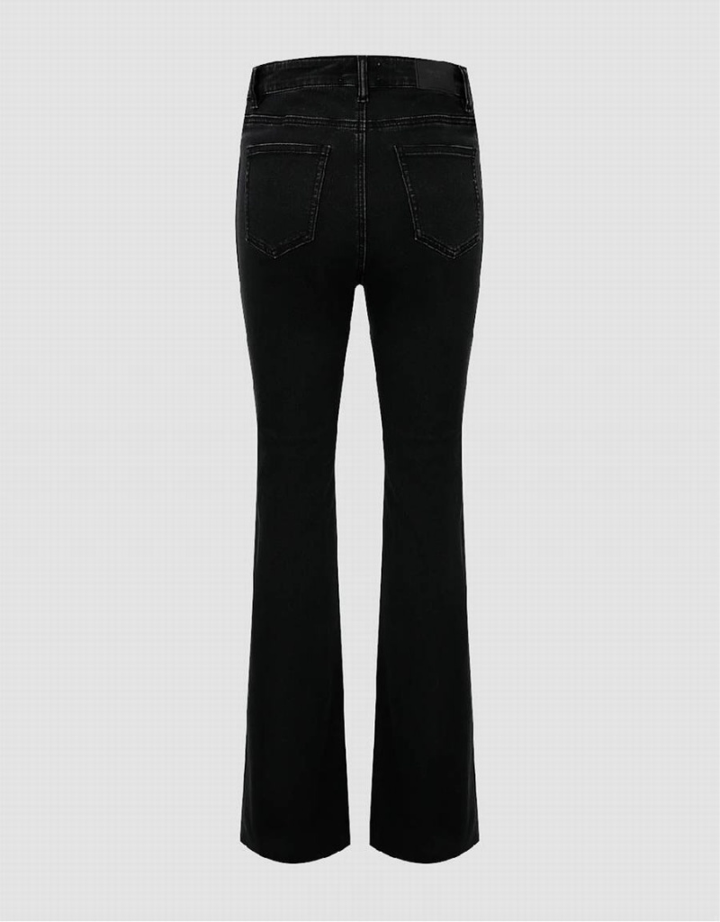 Jean Urban Revivo Split Hem Flare Femme Noir | HEQ4776NA