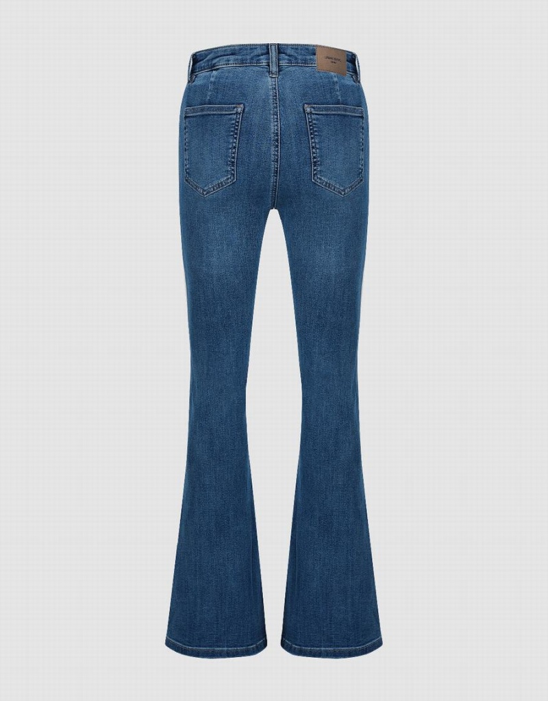 Jean Urban Revivo Split Hem Flare Femme Bleu | TUS265PR