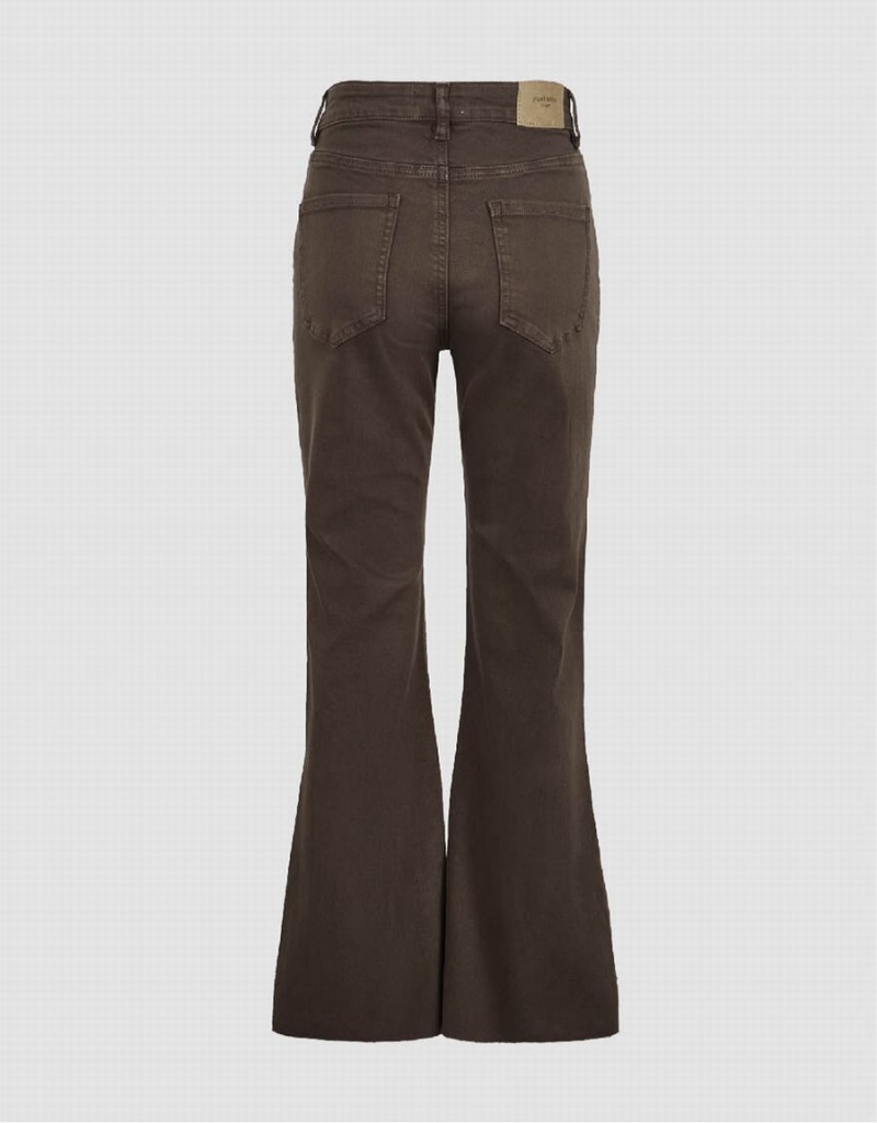 Jean Urban Revivo Split Hem Flare Femme Marron Foncé | EYZ6127IS