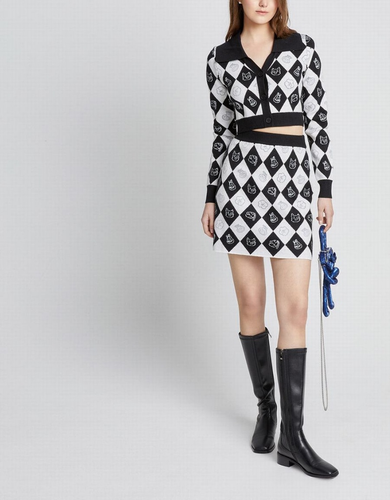 Jupes Urban Revivo Argyle Pattern Tricoté Femme Grise | ZXG4845TW