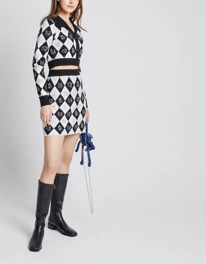 Jupes Urban Revivo Argyle Pattern Tricoté Femme Grise | ZXG4845TW