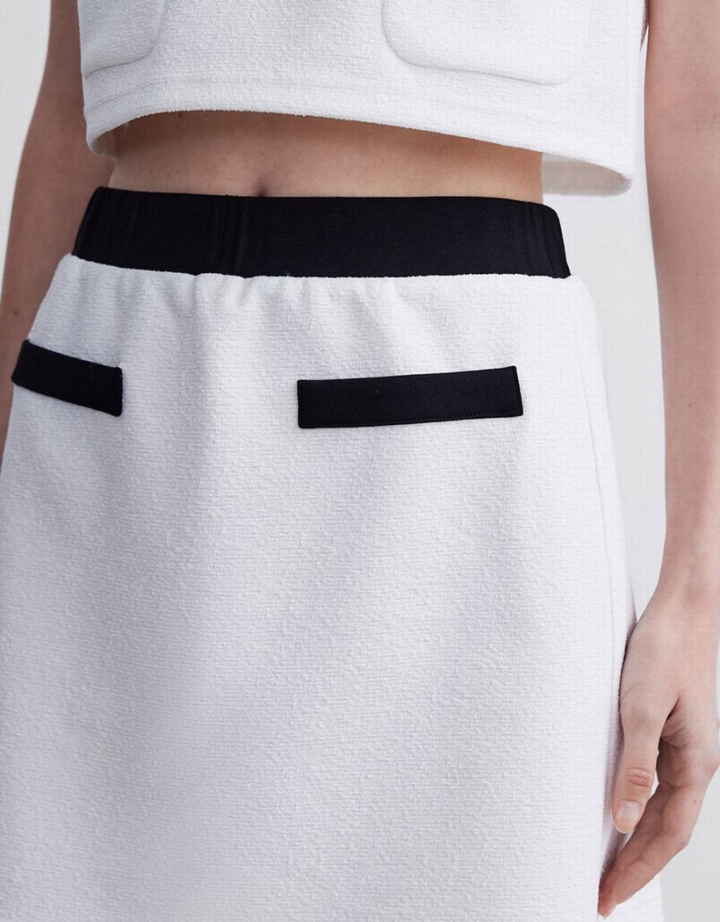 Jupes Urban Revivo Contrast Trim Mini Femme Blanche | KEP2190YU