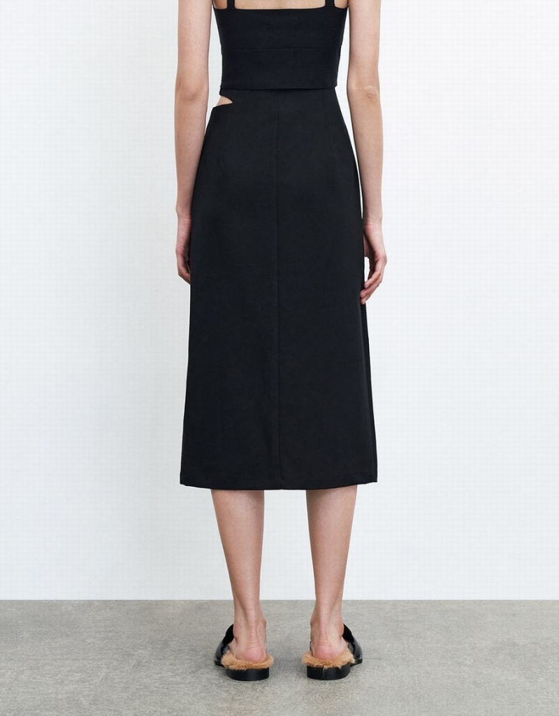Jupes Urban Revivo Cut Out Split Hem Femme Noir | KOI6773DX