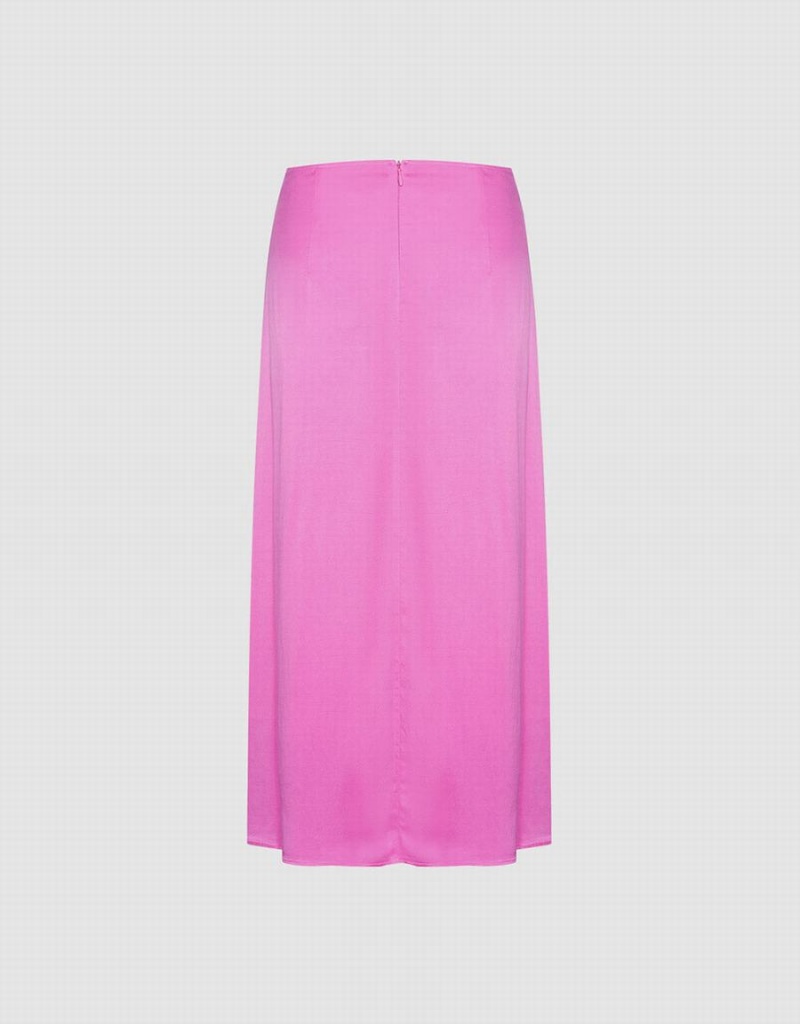 Jupes Urban Revivo Drawstring Front Midi Femme Rouge | HLS6188WN