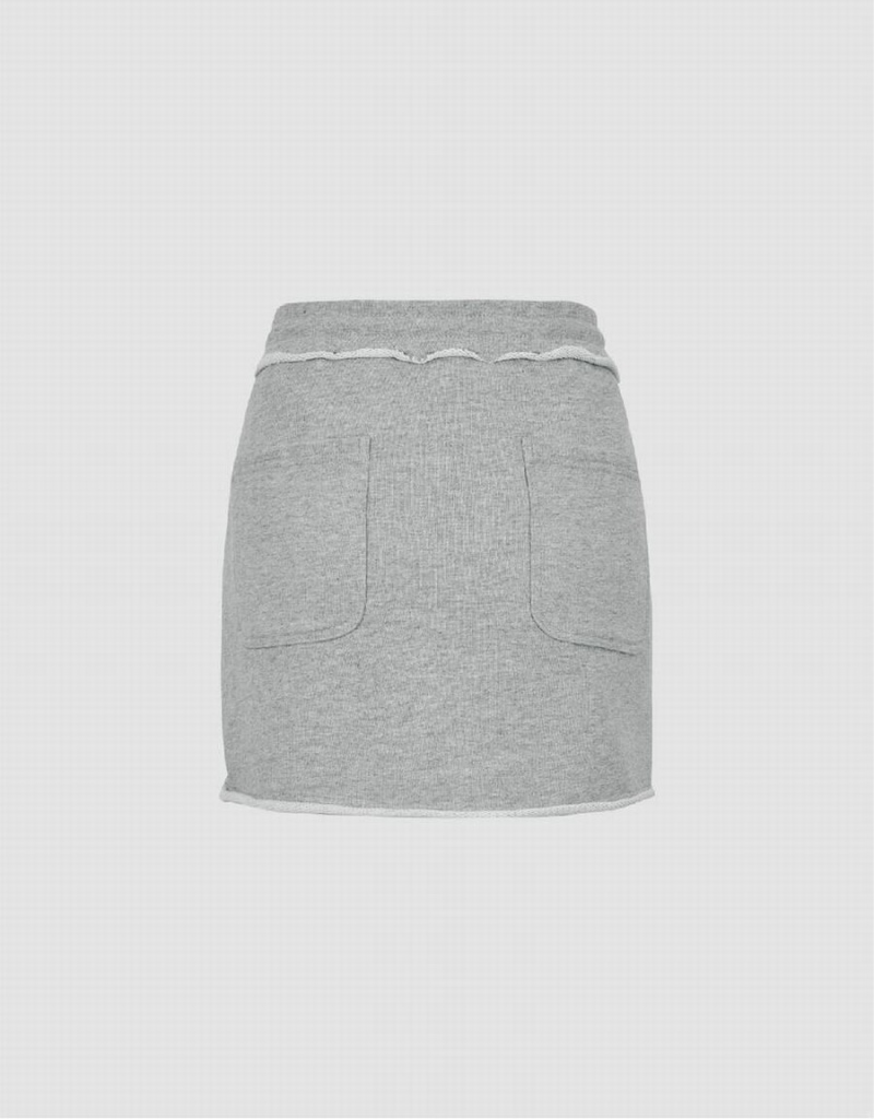 Jupes Urban Revivo Drawstring Taille Mini Droit Femme Grise | SUZ5378KB